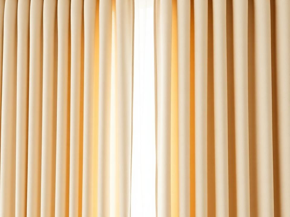 Cortina wave com pregas uniformes em sala contemporânea